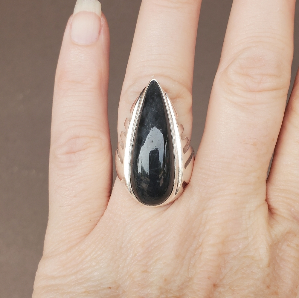 New Men's Iolite Sunstone Silver Statement Ring. - Picture 12 of 16